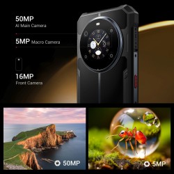 FOSSiBOT F109S kestävä kaksoisnäyttöinen Android 15 älypuhelin 24GB/256GB 10600mAh 50MP