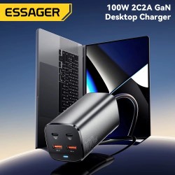 Essager ES-CD36 100W neljäporttinen GaN USB-C PD3.0 ja USB-A laturi