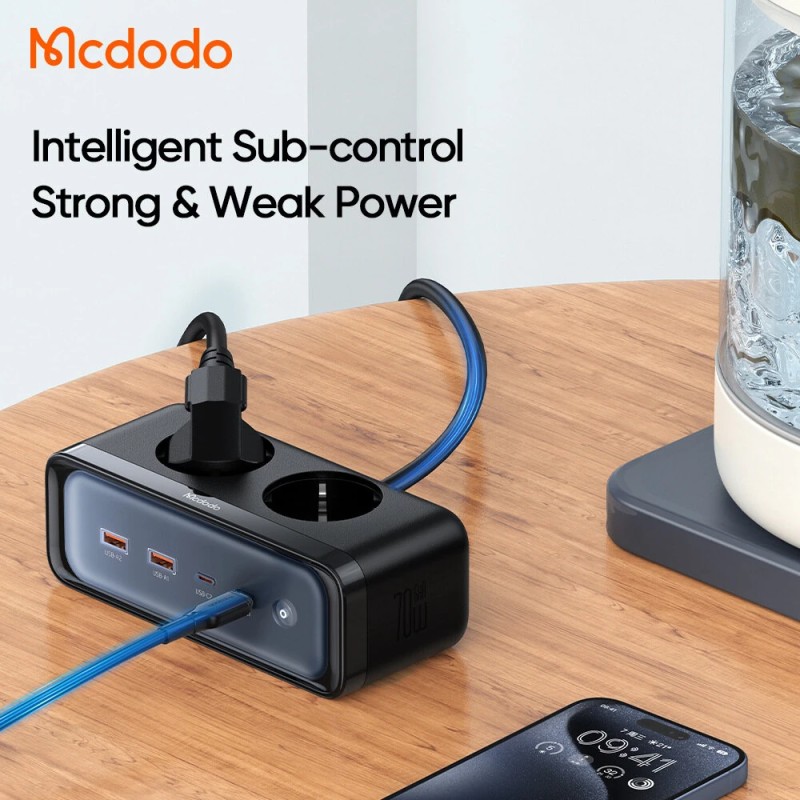 Mcdodo CH-461 kuusiporttinen virtapistorasia 70W usb-c ja usb-a pikalataus