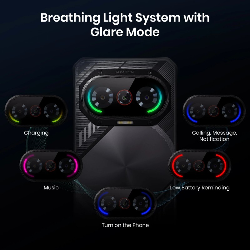 FOSSiBOT F114 kestävä älypuhelin 50 megapikselin kamera 16 Gt muisti 128 Gt tallennustila NFC