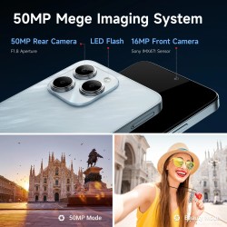 FOSSiBOT S2 50MP-kamera 20Gt/256Gt 6,72-tuuman näyttö 5000mAh NFC Android14 4G-älypuhelin