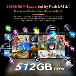 Blackview BL9000 älypuhelin 5G 24GB 512GB 6,78 tuuman 2,4K 120Hz kaksoisnäyttö 120W pikalataus 8800mAh vesitiivis