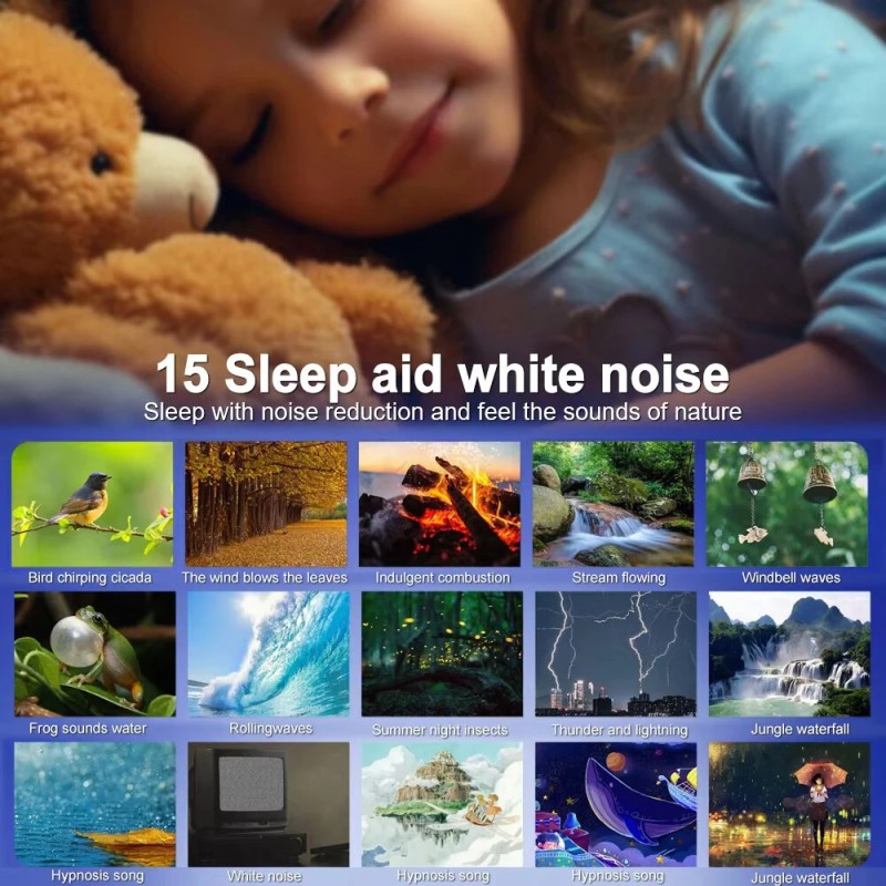 Elfeland monitoiminen tähtitaivasprojektorilamppu 13 tähtifilmiä Bluetooth-kaiutin ajanäyttö herätys kaukosäädin