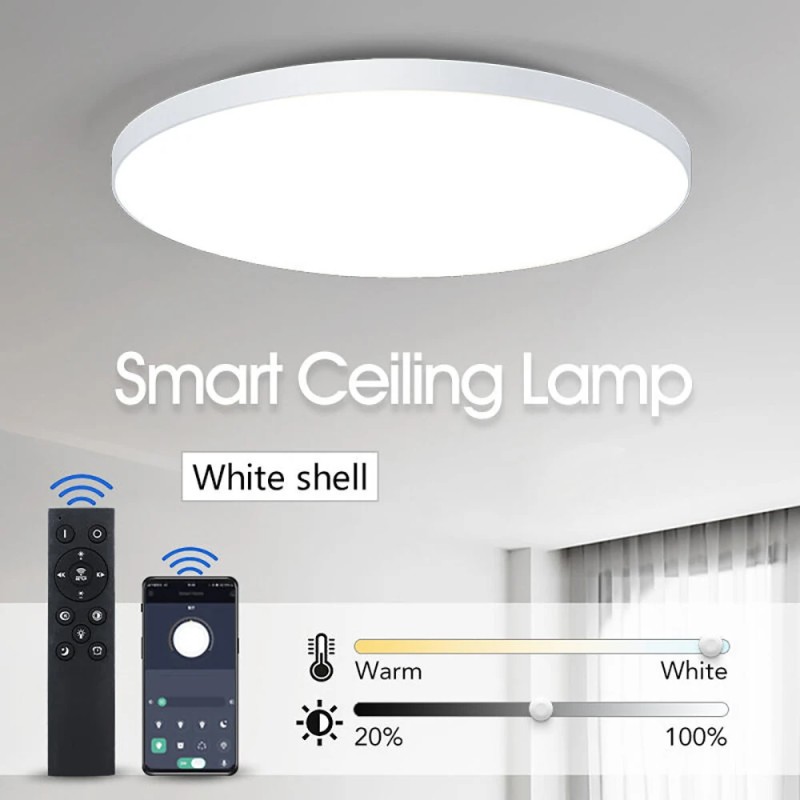 Elfeland 50W 37cm älykäs LED-kattovalaisin kaukosäätimellä pölytiivis himmennettävä 3000–6000K olohuoneeseen ja makuuhuoneeseen