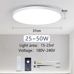Elfeland 50W 37cm älykäs LED-kattovalaisin kaukosäätimellä pölytiivis himmennettävä 3000–6000K olohuoneeseen ja makuuhuoneeseen