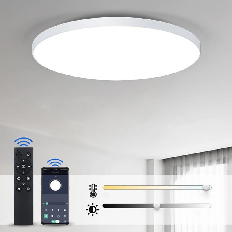 Elfeland 80W 47cm led älykattovalaisin kaukosäädin pölysuojattu himmennettävä olohuoneeseen makuuhuoneeseen 180 240V