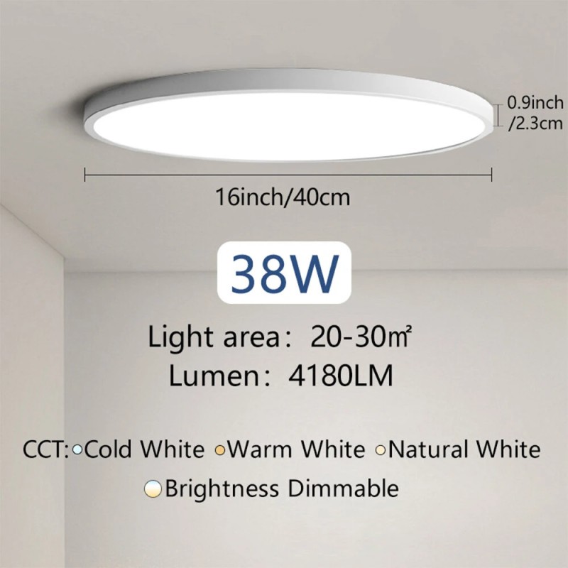 Elfeland led-älykattovalaisin 38W ja 48W 40 cm ja 50 cm himmennettävä värilämpötila sovellus kaukosäädin