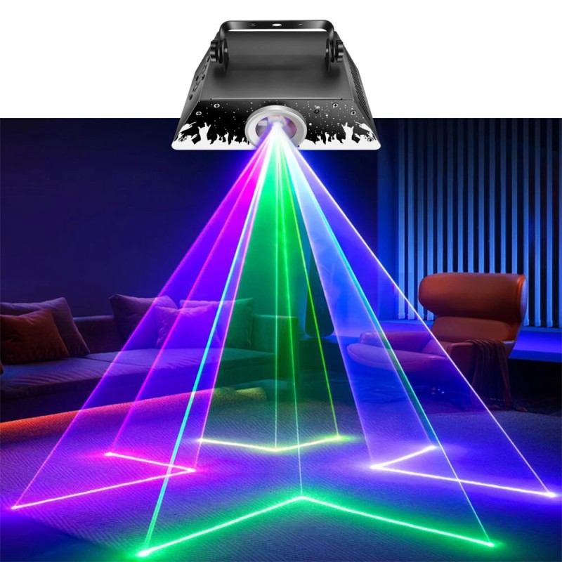 Elfeland RGB-animaatioprojektori kaukosäätimellä DMX512 10 metrin säde 9 esiasetettua kuviota bileisiin