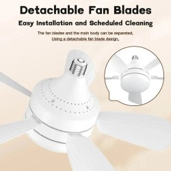 Elfeland 18 tuuman E27-ruuvikantainen kauko-ohjattava kolmivärinen himmennettävä hiljainen kattotuuletinvalaisin