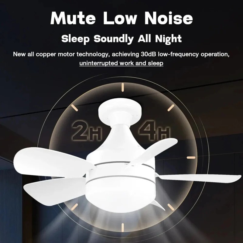 Elfeland 18 tuuman E27-ruuvikantainen kauko-ohjattava kolmivärinen himmennettävä hiljainen kattotuuletinvalaisin