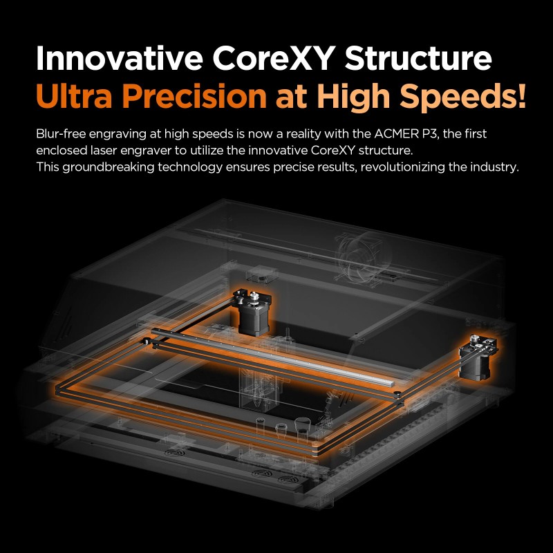 ACMER P3 kaksitoiminen kaksoislaserkaiverruskone suljetulla kotelolla ja kameralla puu metalli akryyli