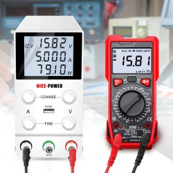 NICE-POWER 3010D säädettävä tasavirtalähde 30V 5A – 120V 3A nelinumeroinen LCD-näyttö USB-lataus älykäs tuuletin