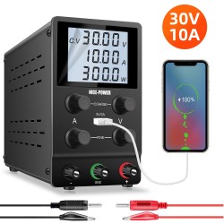 NICE-POWER 3010D säädettävä tasavirtalähde 30V 5A – 120V 3A nelinumeroinen LCD-näyttö USB-lataus älykäs tuuletin