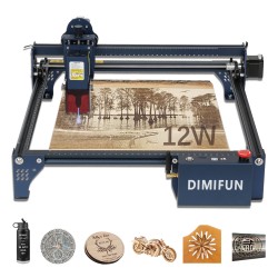 DIMIFUN DM6 B12 12W laserkaiverruskone 330x330 mm alumiinirunko tukee AI JPG PNG Gcode DXF