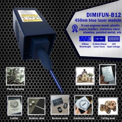 DIMIFUN DM6 B12 12W laserkaiverruskone 330x330 mm alumiinirunko tukee AI JPG PNG Gcode DXF