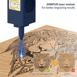 DIMIFUN DM6 B12 12W laserkaiverruskone 330x330 mm alumiinirunko tukee AI JPG PNG Gcode DXF