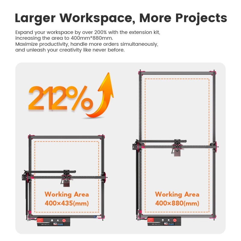 Algolaser DIY KIT MK2 tarkka 10 W laserkaiverrin 0,01 mm kosketusnäytöllä laajennettava työtila