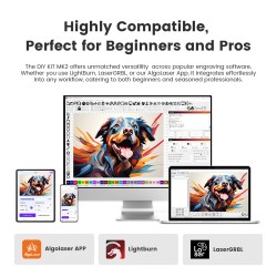 Algolaser DIY KIT MK2 tarkka 10 W laserkaiverrin 0,01 mm kosketusnäytöllä laajennettava työtila