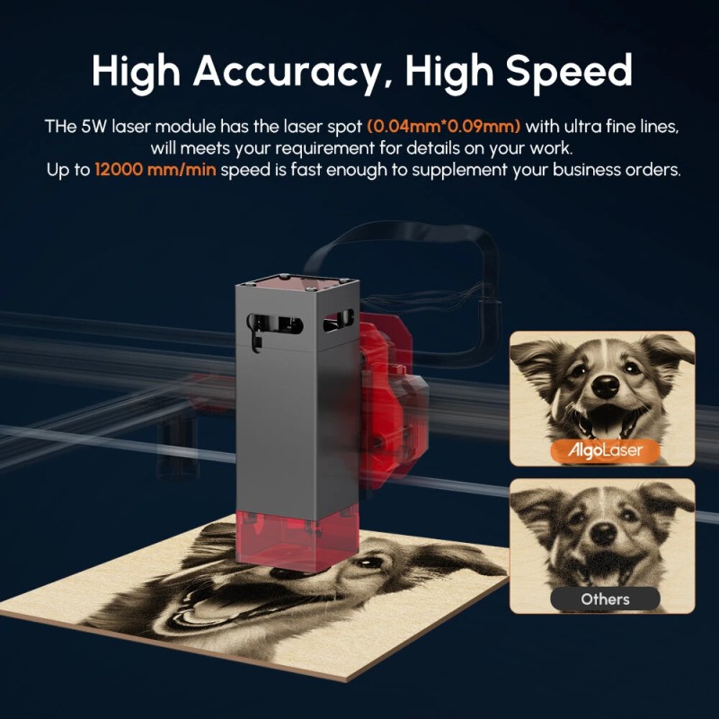 Algolaser tee-se-itse 5W diodilaseri kaiverrin 40x40 cm pöytä offline-ohjaus aloittelijoille