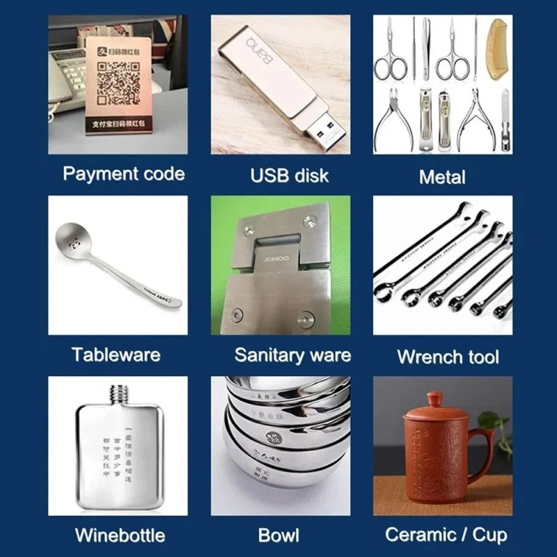 Lasermerkintäkone JPT/Raycus 20W 60W ilmajäähdytteinen 1064nm EZCAD2 yhteensopiva monikäyttöinen