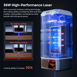 Monipuolinen iKier K1 Ultra 36W laserkaiverrin 410x410mm automaattitarkennus