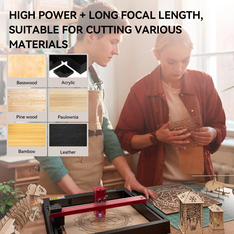 AtomStack A6 Pro 6W laserkaiverruskone asennusvapaa sovellusohjaus puu metalli akryyli