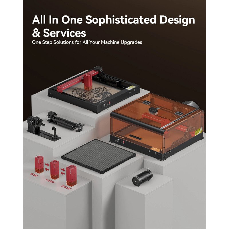 ATOMSTACK A12 Pro 12W asennusvapaa laserkaiverruskone sovellinohjauksella 455nm sininen puu metalli akryyli nahka