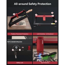 ATOMSTACK A12 Pro 12W asennusvapaa laserkaiverruskone sovellinohjauksella 455nm sininen puu metalli akryyli nahka