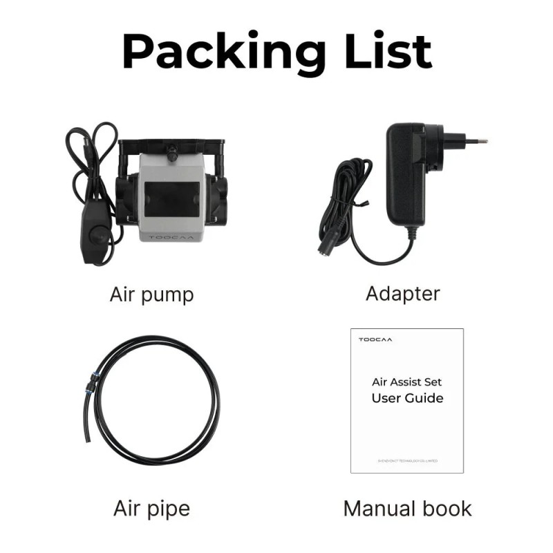 TOOCAA L2 ilma-avustinsarja laserleikkaukseen ja kaiverrukseen 0-28 l/min noin 40 dB