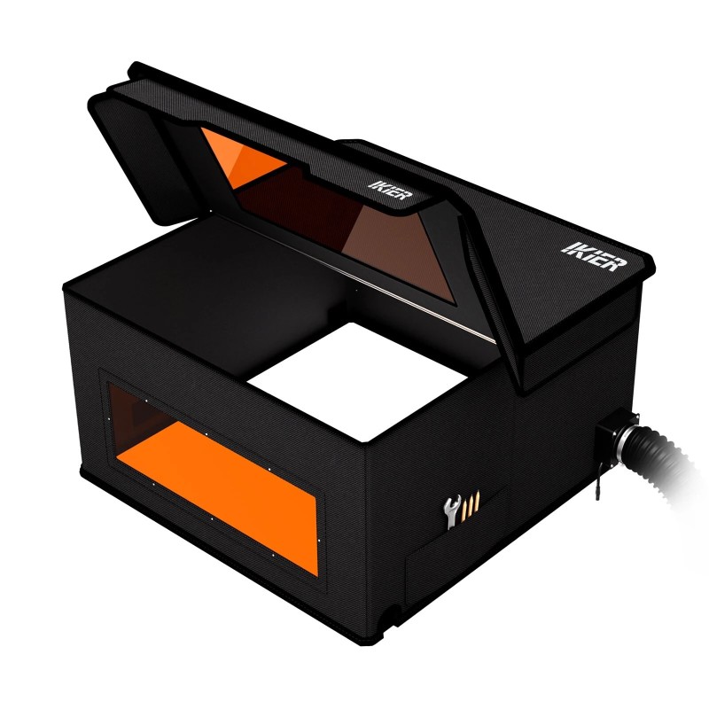 Suojakotelo iKier E1 taitettava pölytiivis laserkaiverrimille silmiensuoja savun ja melun eristys