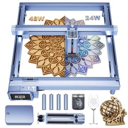 Tehokas iKier K1 Pro Max 48W 24W vaihdettavalla teholla kaiverrus ja laserleikkuri 4 3 tuuman kosketusnäytöllä