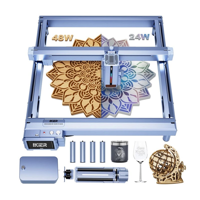 Tehokas iKier K1 Pro Max 48W 24W vaihdettavalla teholla kaiverrus ja laserleikkuri 4 3 tuuman kosketusnäytöllä