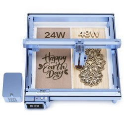 Tehokas iKier K1 Pro Max 48W/24W vaihdettavalla teholla kaiverrus- ja laserleikkuri 4,3 tuuman kosketusnäytöllä