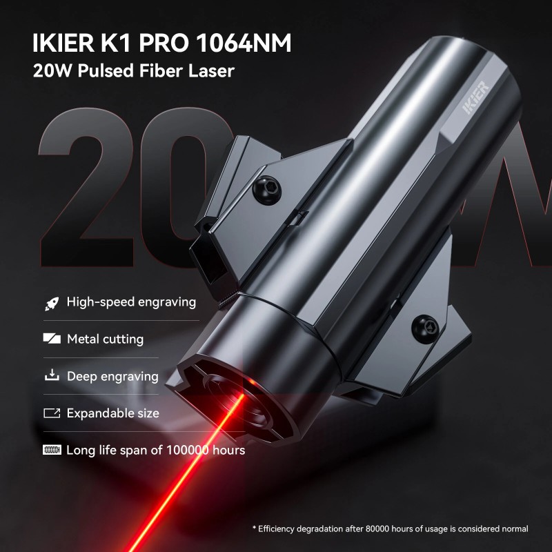 IKier K1 Pro 1064nm 20W kuitulaserkaiverrus ja leikkauskone 410x410 mm