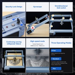 IKier K1 Pro 1064nm 20W kuitulaserkaiverrus ja leikkauskone 410x410 mm