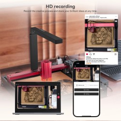 AtomStack AC2 langaton kamera laserkaivertimelle tarkka automaattinen paikannus 1080p video LightBurnille ja AtomStackille