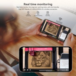 AtomStack AC2 langaton kamera laserkaivertimelle tarkka automaattinen paikannus 1080p video LightBurnille ja AtomStackille