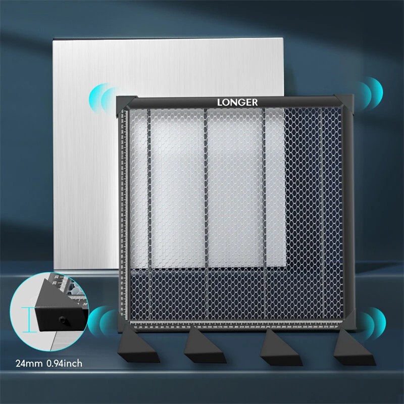 LONGER 440x440 mm hunajakennolevy työpöytä korkealaatuinen teräslevy laserkaiverrin lisäosa puulle akryylille