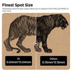 ACMER S1 mini 2,5W kannettava laserkaiverruslaite tarkka 0,04 mm 130x130 mm työalue