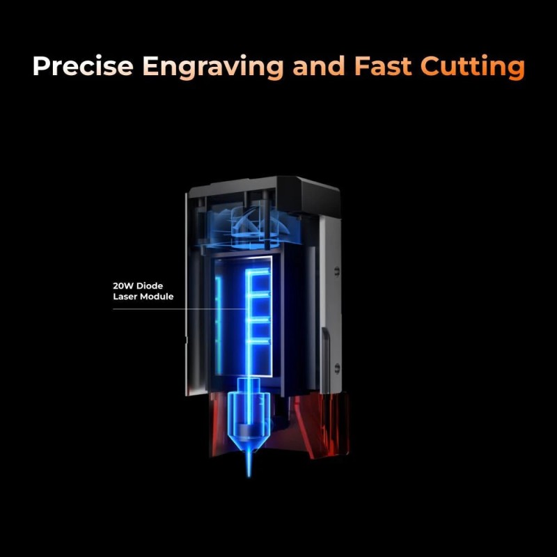 TOOCAA L2 20W laserkaiverrin korkean tarkkuuden työalue 430×400 mm alumiiniseos yhteensopiva LightBurn LaserGRBL