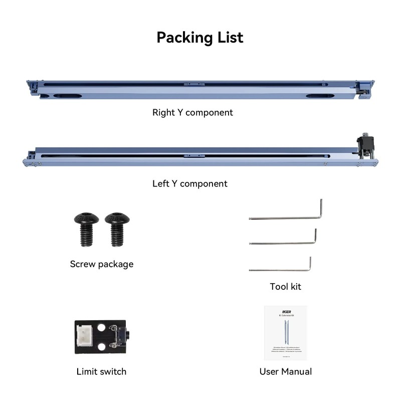 Laajennettu työalue iKier Y-akselin jatkosarja K1-sarjalle 750x410 mm