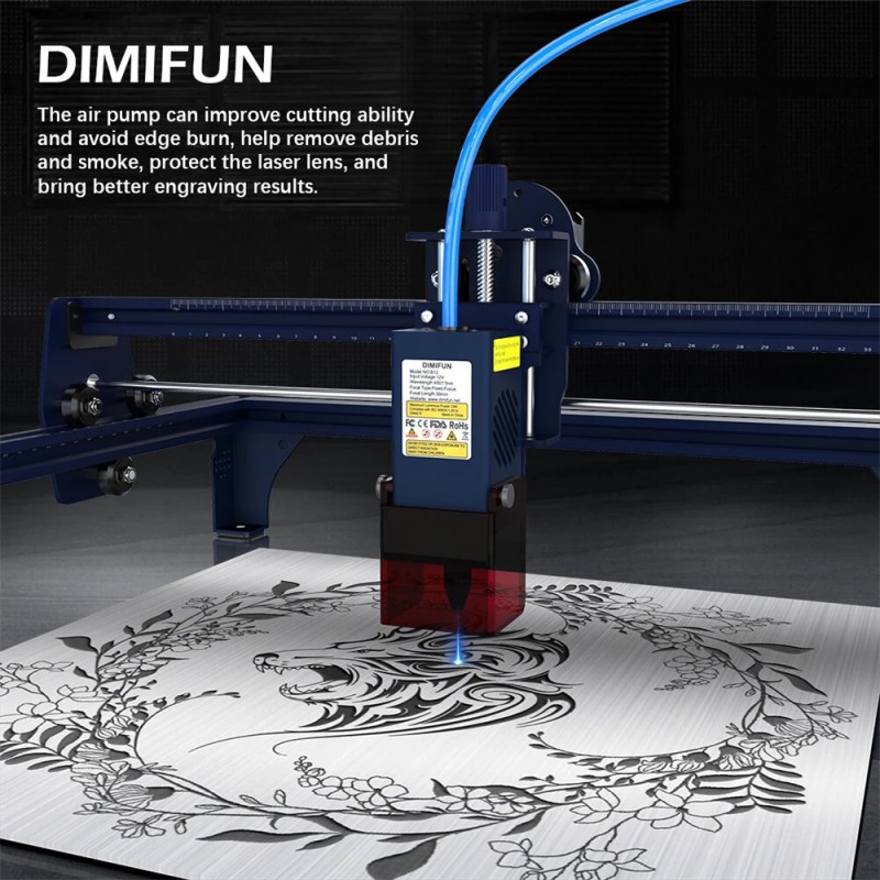 DIMIFUN DB-68 28-wattinen ilmapumppu laserkaivertajalle säädettävä ilmavirta hiljainen magneettinen jousitus korkeapaineinen