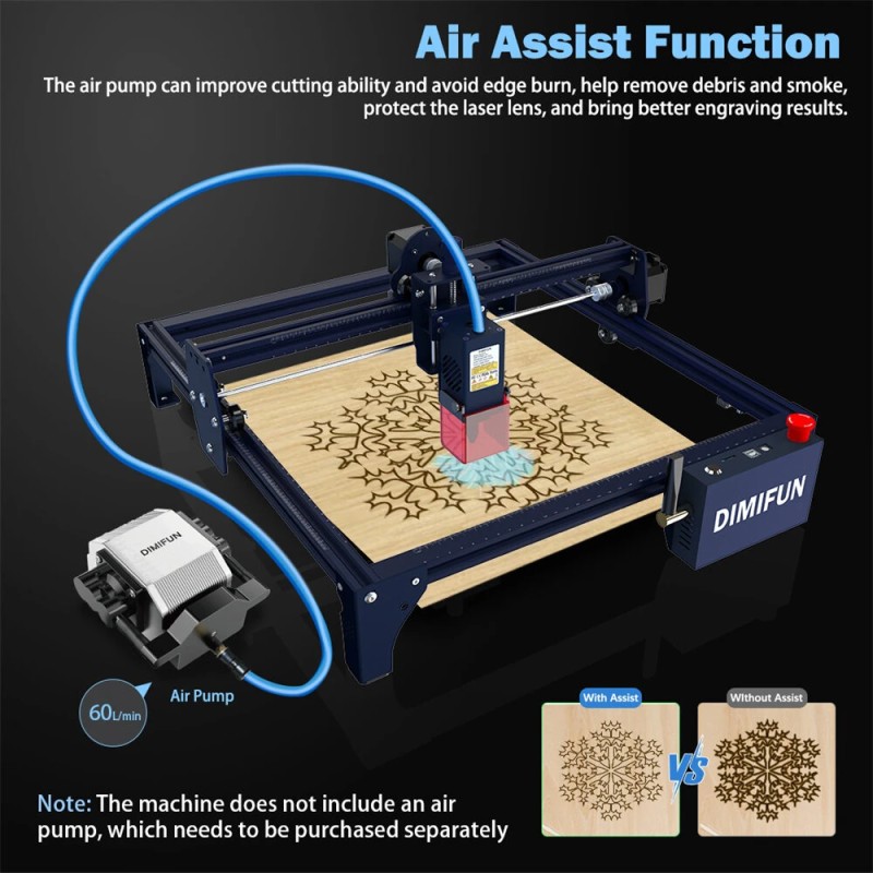 DIMIFUN DB-68 28-wattinen ilmapumppu laserkaivertajalle säädettävä ilmavirta hiljainen magneettinen jousitus korkeapaineinen