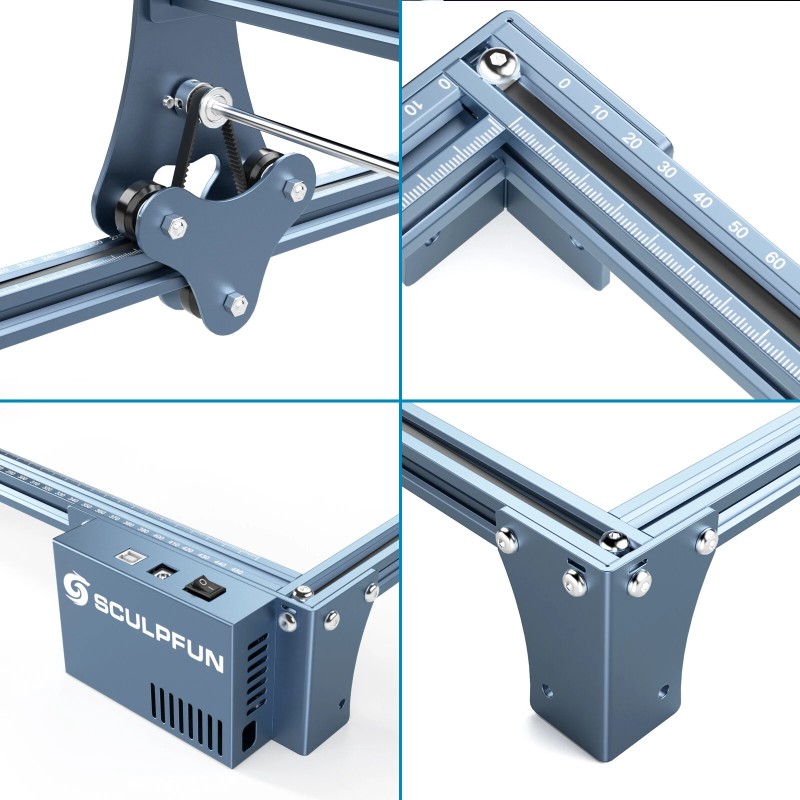 SCULPFUN S9 Pro 10W laserkaiverruskone tarkka 400x410 mm täysmetallinen nopea asennus