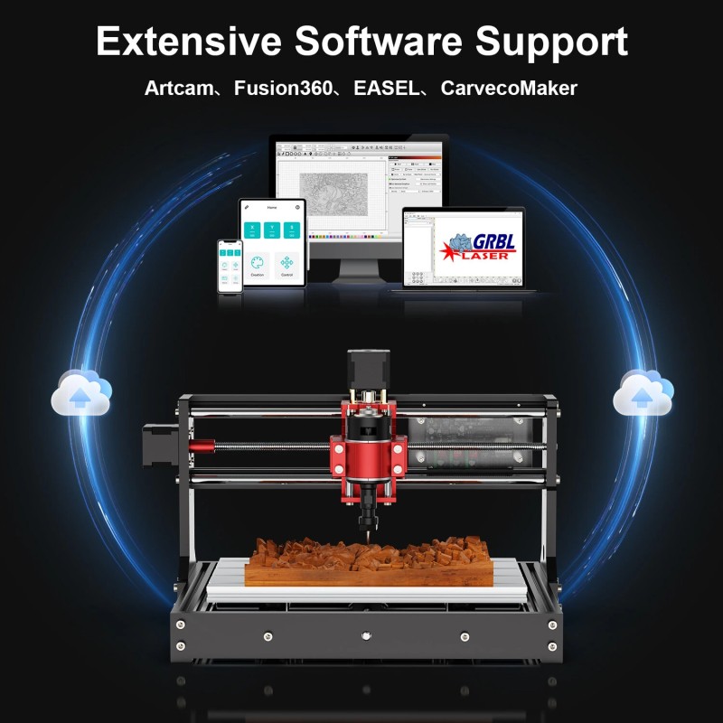 TWO TREES TTC3018 Pro tee-se-itse CNC-kaiverruskone 300x180x40 mm aloittelijaystävällinen