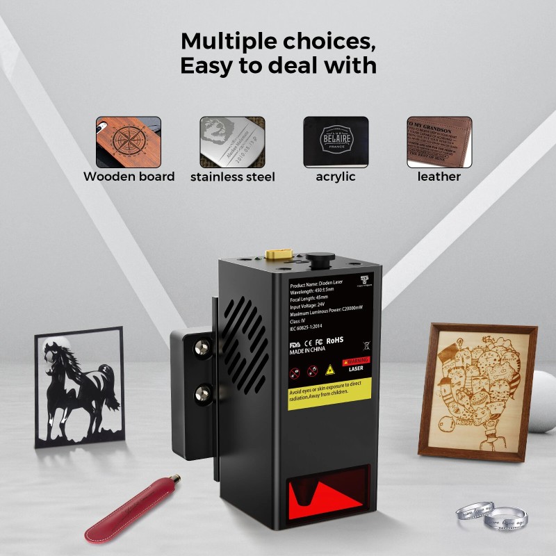 TWO TREES TTC450 Pro CNC-laserkaiverrin 460x460 mm työalue 20W lasermoduuli