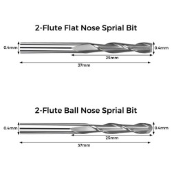 TWO TREES 4 tyyppiä 40 kpl kovametallijyrsimiä 3,175 mm varrella CNC-kaiverrukseen
