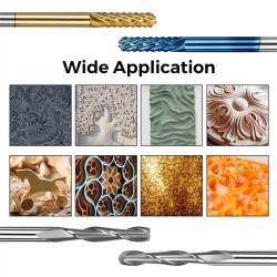 TWO TREES 4 tyyppiä 40 kpl kovametallijyrsimiä 3,175 mm varrella CNC-kaiverrukseen