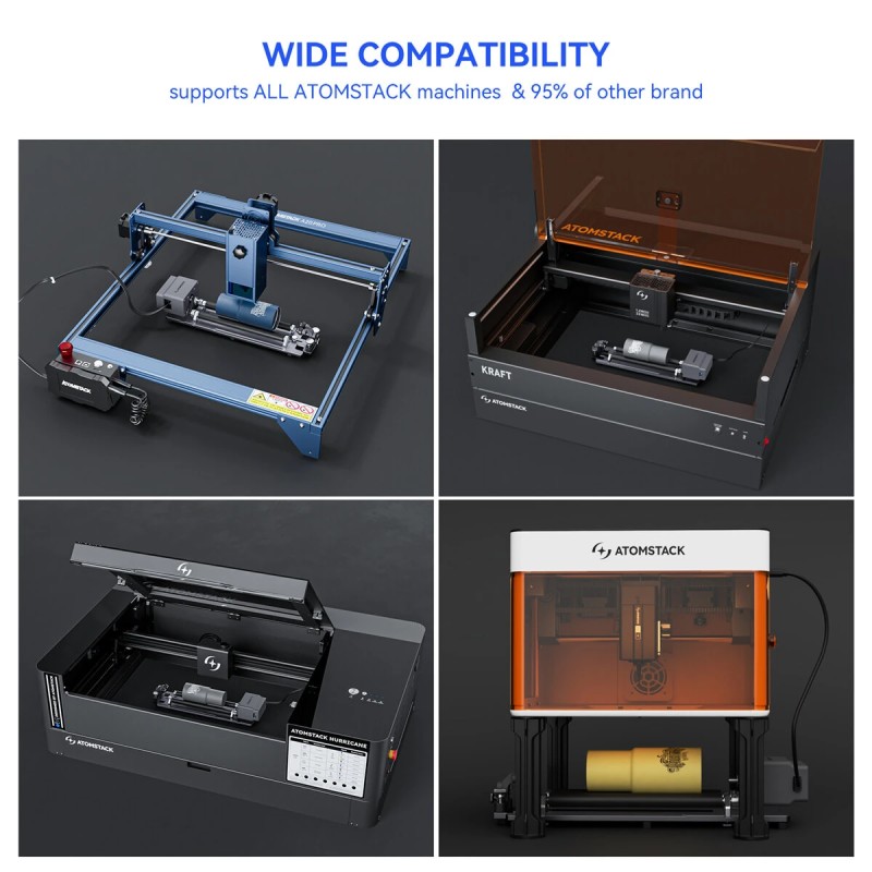 Atomstack R8 Pro ja R6 pyörivän telan akseli ja kiinnitysosa 1–80 mm