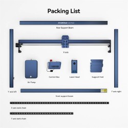 ATOMSTACK A20 Max 20W laserkaiverrin ja leikkuri 850x400 mm työalue ilma-avustuksella turvasuojalla